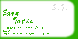 sara totis business card